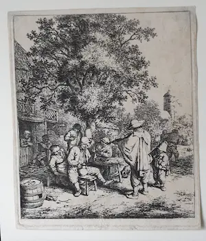 Adriaen van Ostade - De vioolspeler en de draailierspeler kopen? Bied vanaf 500!