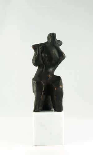 Paulus Reinhard - Brons en marmer, Fluitspeler verkocht voor € 350!