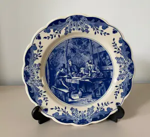 Buy Kunstaardewerkfabriek Regina - Stel Delftsblauwe handbeschilderde wandborden? Bid from 20!