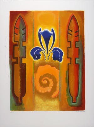 Jan van Delft - Zeefdruk, Iris kopen? Bied vanaf 1!