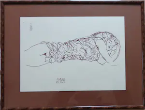 Geert Jan Jansen - NAAKTE VROUW / NACH GUSTAV KLIMT / KLEURLITHO / 31x41cm / KADER / SIG kopen? Bied vanaf 25!