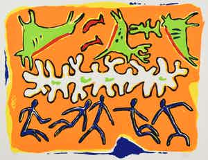 Niet of onleesbaar gesigneerd - Tamir - Z.T. - Ingelijst verkocht voor € 1!