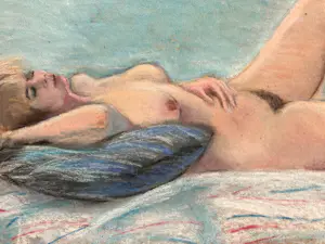 Niet of onleesbaar gesigneerd - C. Korsten - Liggend Naakt kopen? Bied vanaf 1!