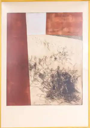 Ronald Tolman - Ets en aquatint, Groep mensen - Ingelijst verkauft für € 60!
