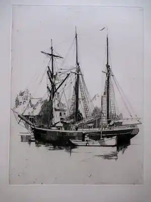 Rudolf Schonberg - Driemaster in de haven - Ets vendu pour 10€ !
