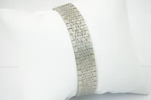 Vintage jaren 60 wit-gouden 14 krt unisex Armband - flexibele gematteerde band kopen? Bied vanaf 1360!