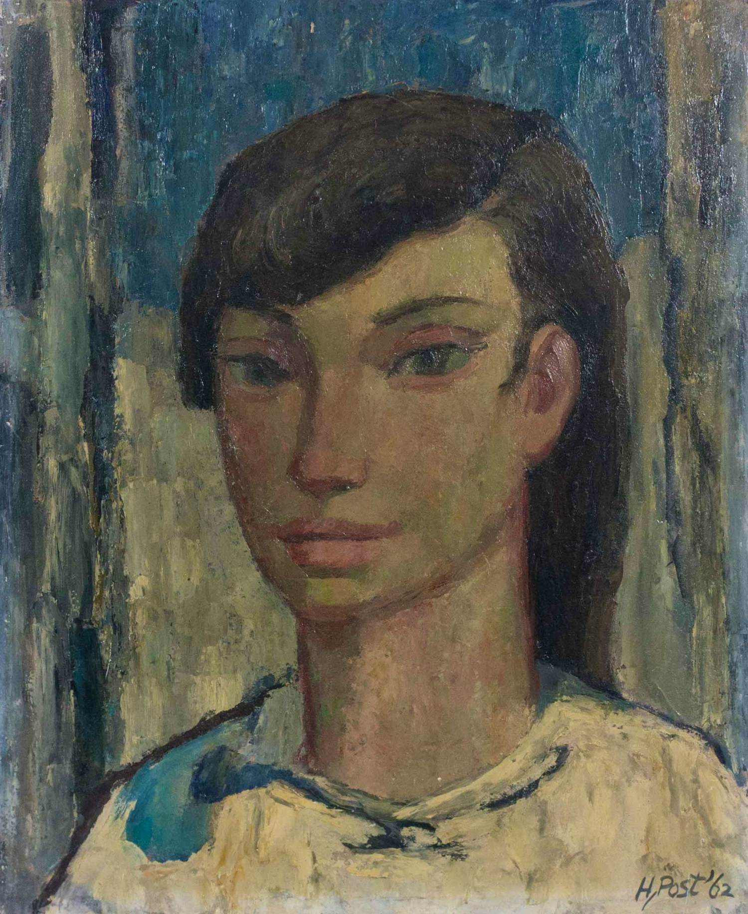 Harmen Klaas Post - Olieverf op paneel, Portret verkocht voor € 100!