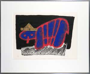 Ilja Walraven - Zeefdruk en collage, Zonder titel - Ingelijst verkocht voor € 35!