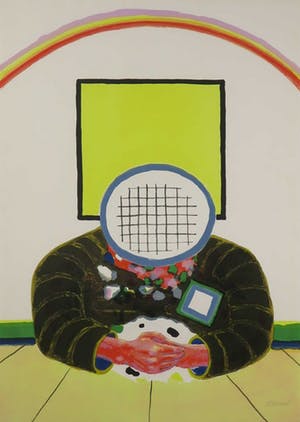 Roger Raveel - Zeefdruk, Dubbende man - Ingelijst (Groot) kopen? Bied vanaf 650!