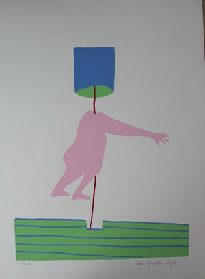 Ad Gerritsen - zeefdruk: naakt met lamp kopen? Bied vanaf 55!