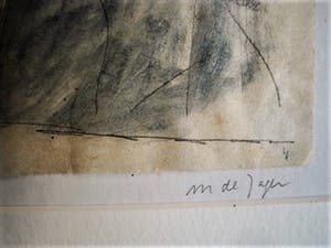 Margot de Jager - werk uit 1984 - Expressionistische gemengde techniek "Tiger Man" gesigneerd kopen? Bied vanaf 30!