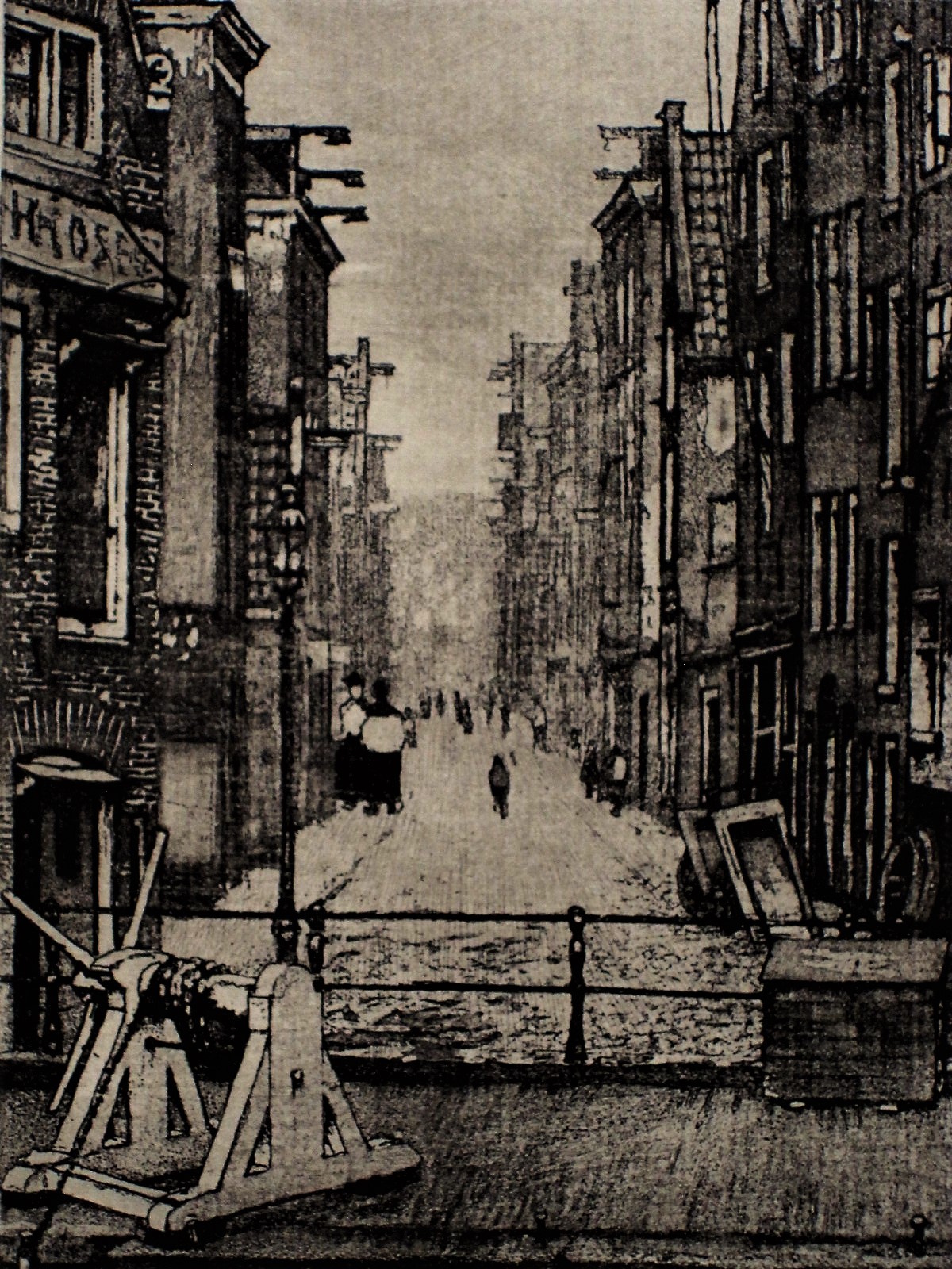 Cornelis Brandenburg - Amsterdam- de JodenHouttuinen en st Antoniesluis - gesigneerd kopen? Bied vanaf 1!