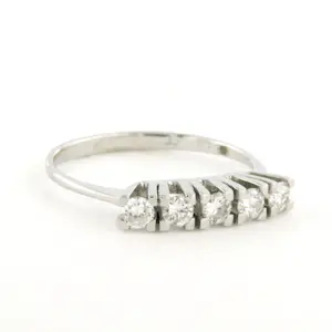 14k witgouden ring met briljant geslepen diamant tot. 0.23ct – F/G - VS/SI kopen? Bied vanaf 260!