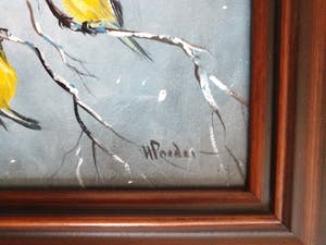 Henk Poeder - Drie kleine vogels in een winterse omgeving kopen? Bied vanaf 50!