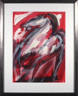 Frits van Eeden - Gemengde techniek op papier, Horse - Ingelijst (Groot) kopen? Bied vanaf 80!