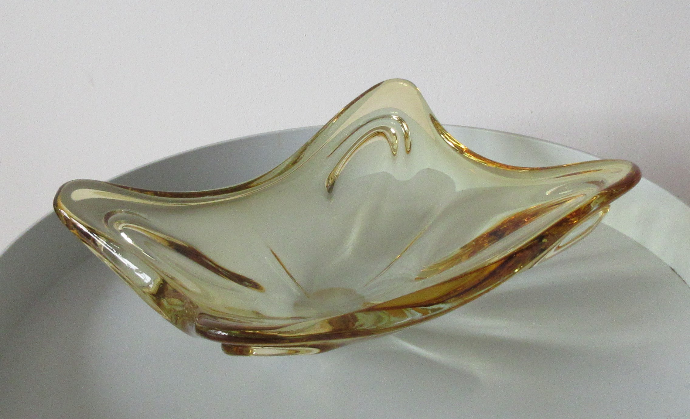 Seguso - Murano fifties amber glazen lens schaal kopen? Bied vanaf 30!