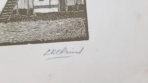 Leendert K.C. Prins - houtdruk - Vischpoort Harderwijk, gesigneerd kopen? Bied vanaf 40!