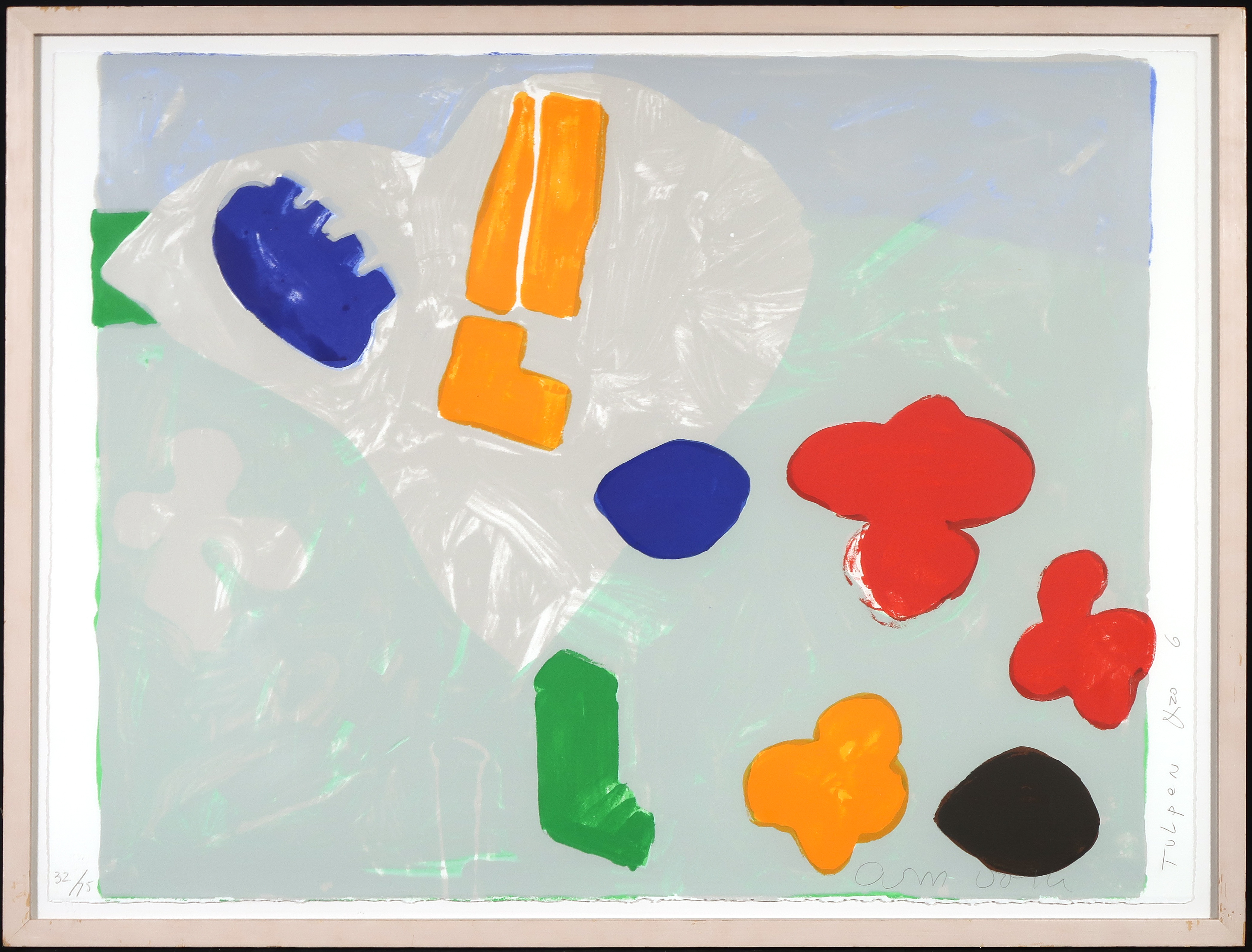 Cees Dolk - Zeefdruk, Tulpen enzo 6 - Ingelijst verkocht voor € 40!