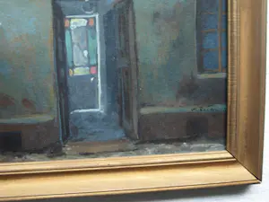 Niet of onleesbaar gesigneerd - 5 Gesigneerde ingelijste schilderijtjes / gouaches , De Ingang / Entree – 1996 kopen? Bied vanaf 1!