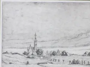 Laurens Jannis Braams - Gezicht op Veere - Ets kopen? Bied vanaf 50!