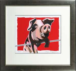 Casper Faassen - Zeefdruk, Varken - Ingelijst verkocht voor € 50!