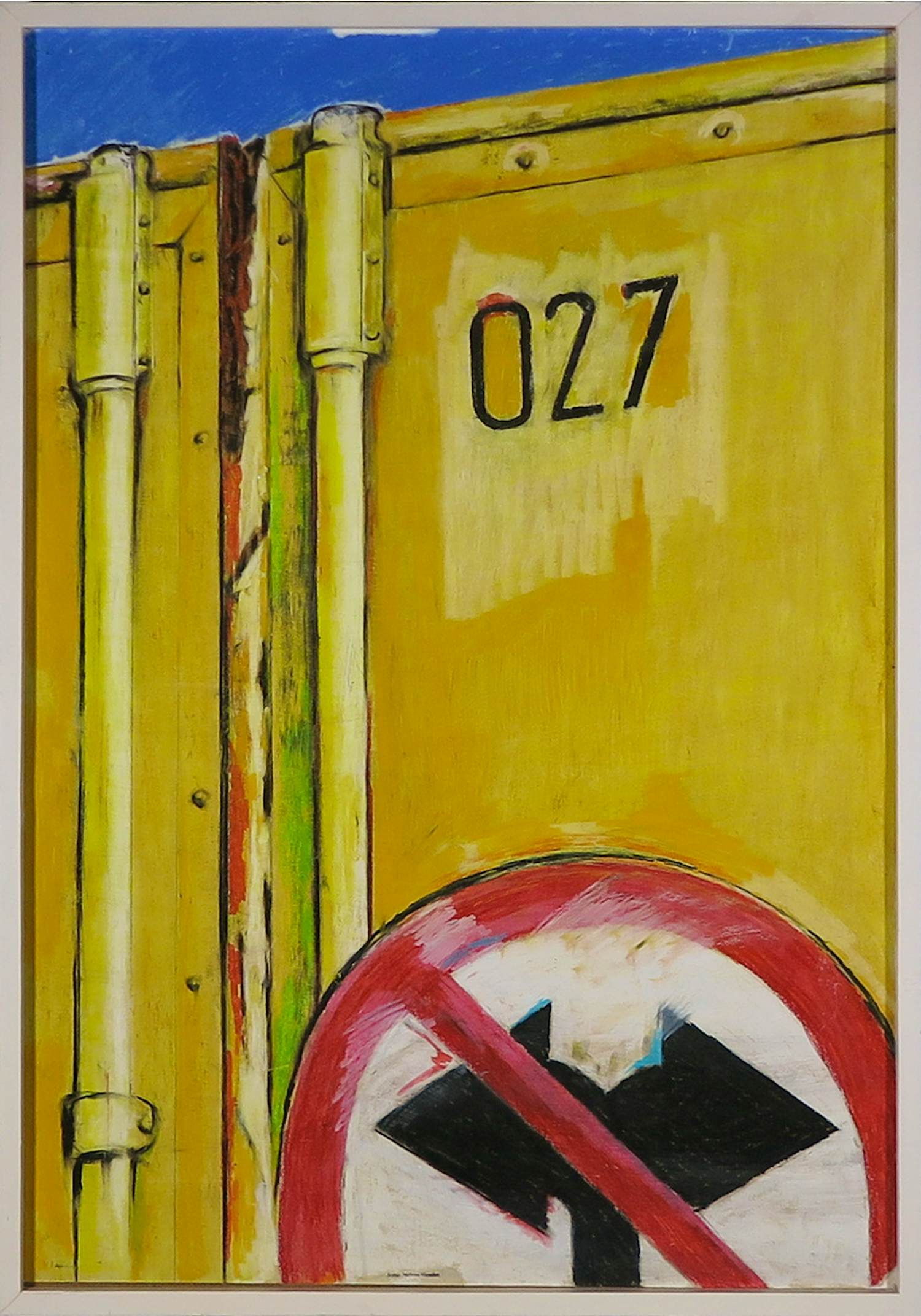 Sophie Mellema - Pastel op board, Verkeersbord - Ingelijst kopen? Bied vanaf 70!