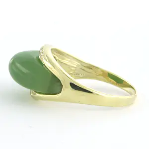 14k gouden ring mos agaath single cut geslepen diamant 0.15ct - F/G - VS/SI kopen? Bied vanaf 225!