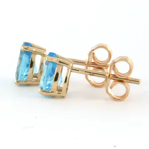 14k rood gouden oorbellen bezet met topaas totaal circa 1,20 ct kopen? Bied vanaf 120!