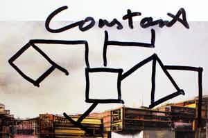 Constant - tekening met marker op kaart New Babylon verkocht voor € 349!