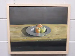 Henk Poeder - Stilleven met Appels op een Fruit Schaal kopen? Bied vanaf 125!