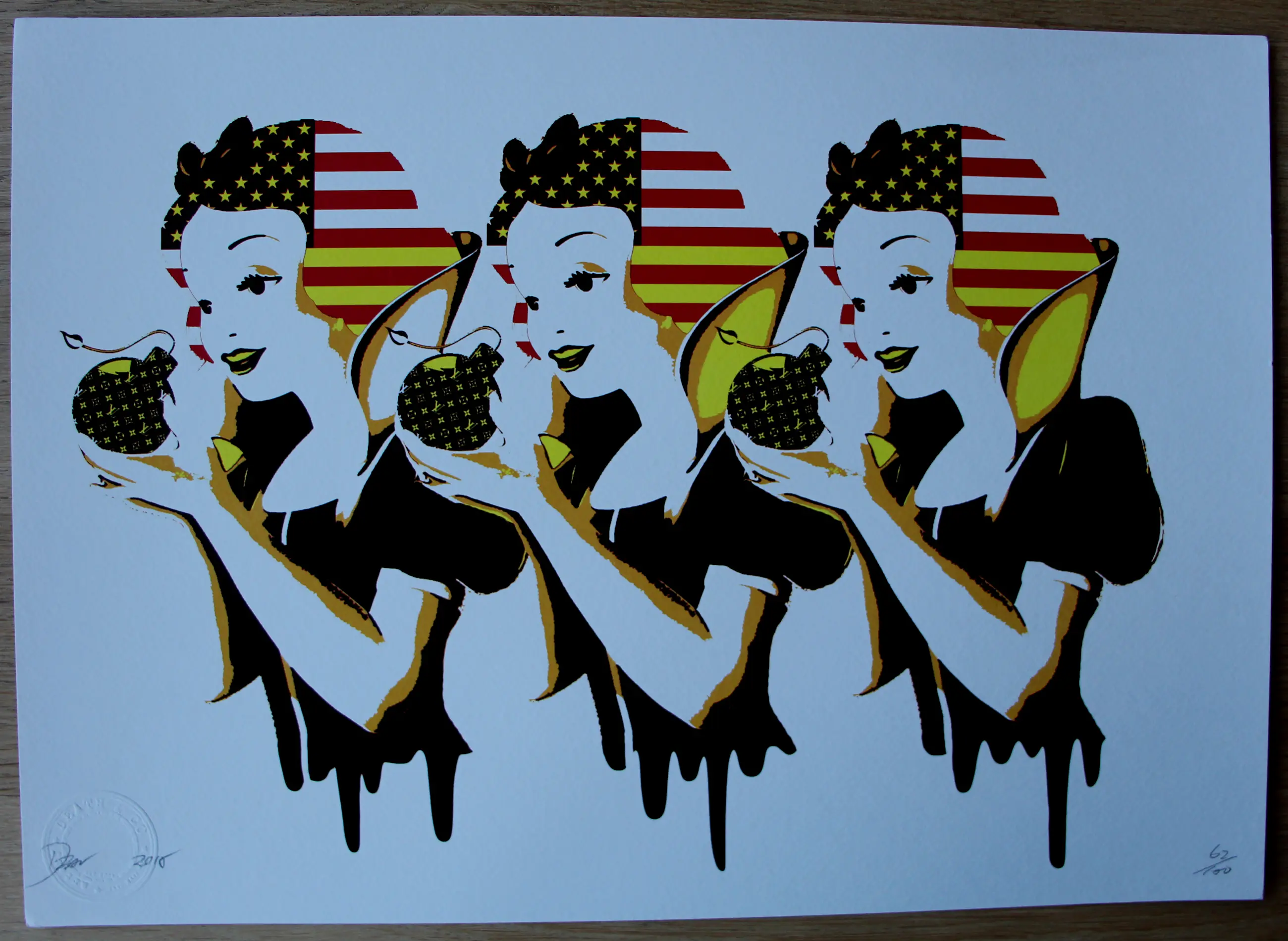 期間限定キャンペーン buy to Want Death bomb white(3x) Snow Screenprint: - NYC 版画