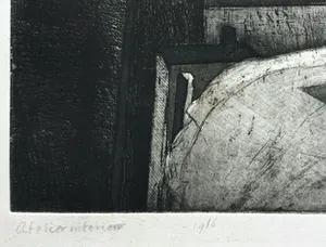 Sjaak Kaashoek - Atelierinterieur | ets (1986) - ingelijst kopen? Bied vanaf 35!