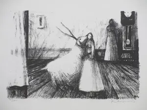 Kees Andrea - Twee vrouwen en een geit - Litho kaufen? Bieten Sie von 40!