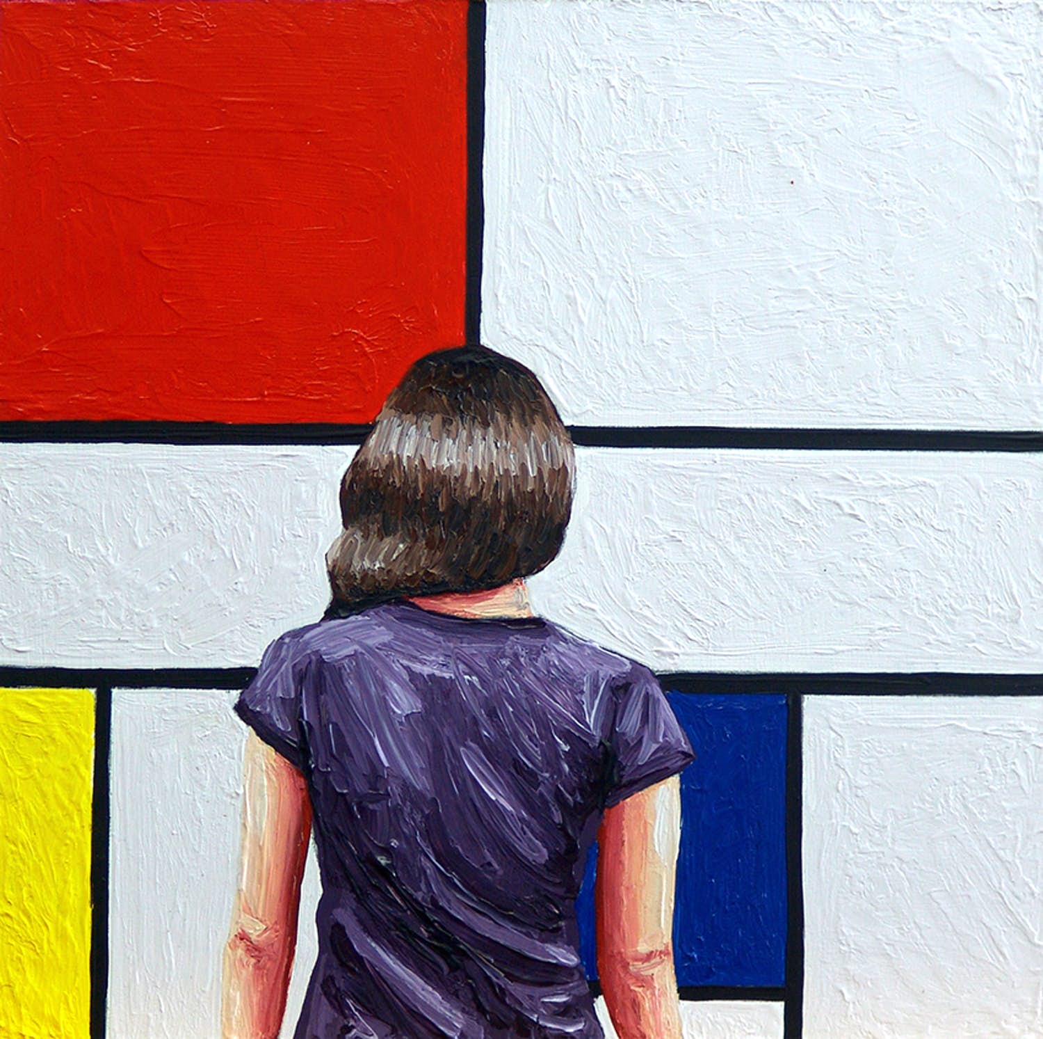 Gerard Boersma - Composition No. 3 (Vrouw kijkend naar schilderij van Piet Mondriaan) kopen? Bied vanaf 75!