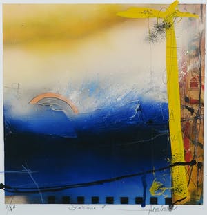 Theo Koster - Gemengde Techniek op papier, SeaScape-Ingelijst kopen? Bied vanaf 1!