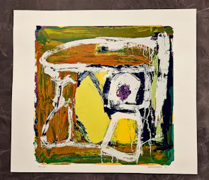 Siebrand Weitenberg - Grote in 1990 gemaakte abstracte zeefdruk - zonder titel - bep. oplage kopen? Bied vanaf 37!