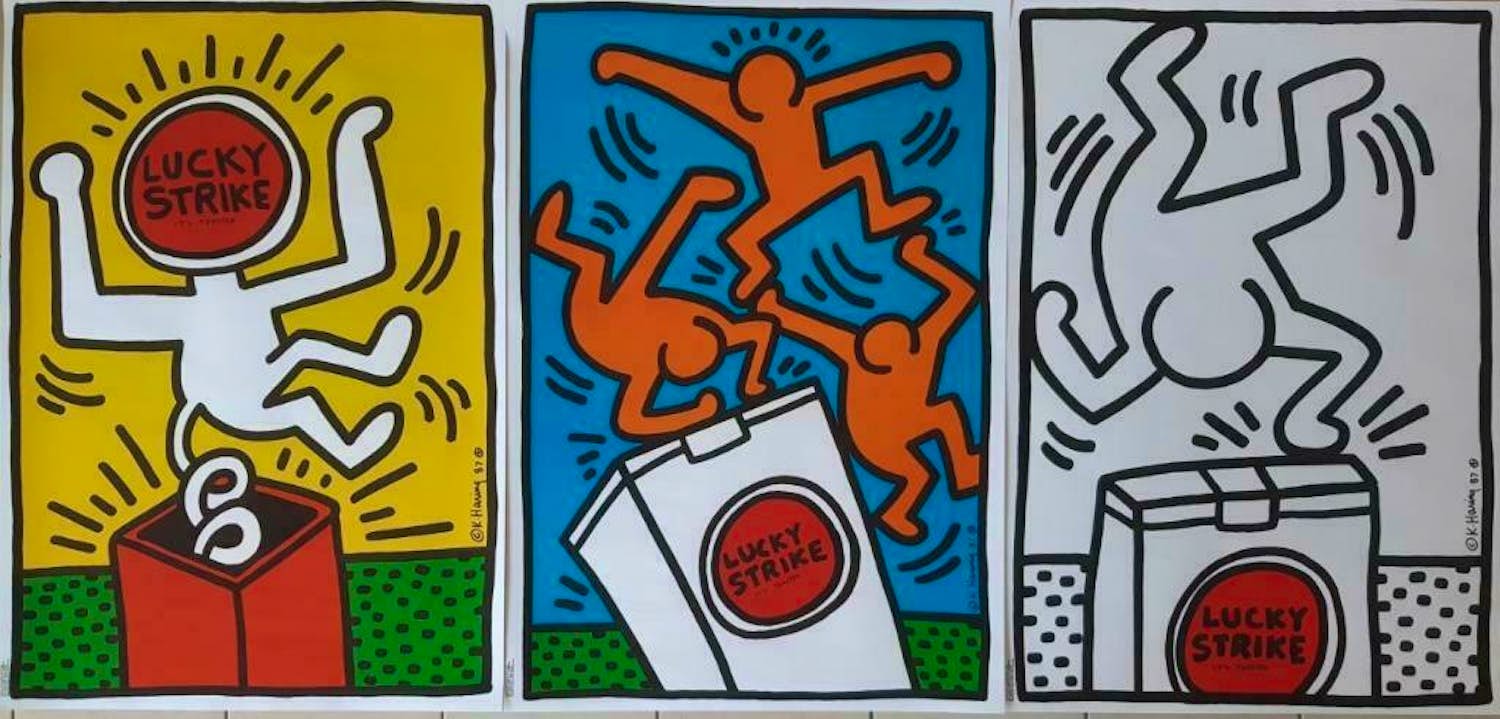 Keith Haring - Keith Haring - Lucky Strike - Set van 3 kopen? Bied vanaf 200!
