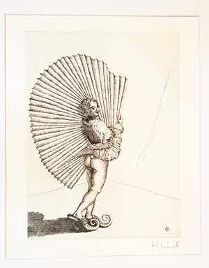 Hartmut Lincke - Frau mit Fächer verkocht voor € 130!