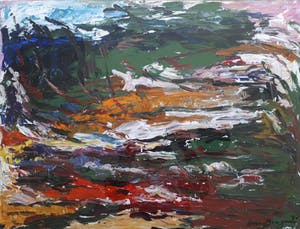 Berry Brugman - Olieverf op papier, Landschap - Ingelijst kopen? Bied vanaf 120!