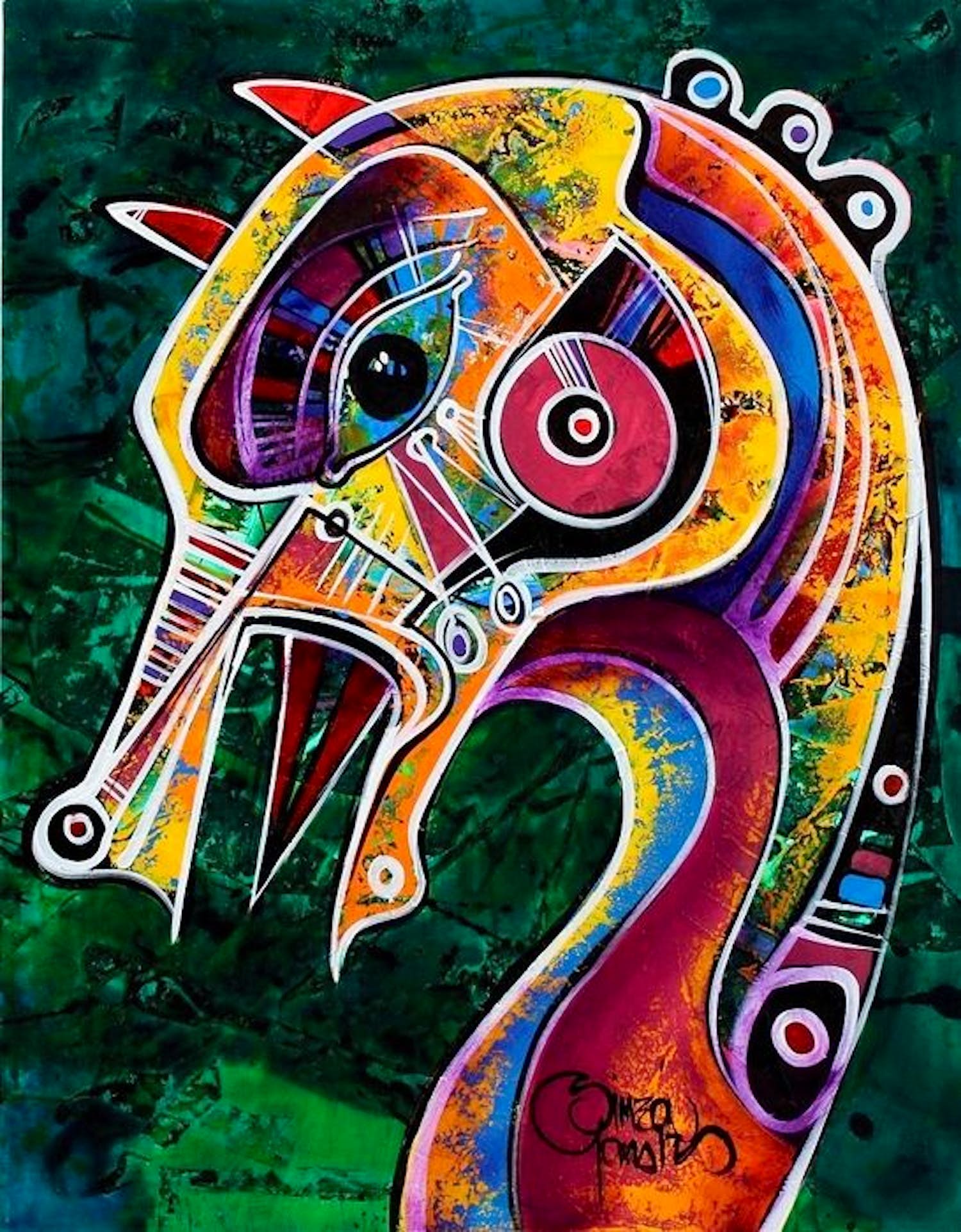 Simeon Gonzales - ... Caballtio en el Campo ... Acrylschilderij van Simeon Gonzales verkocht voor € 349!