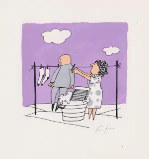 Buy Harry Araten - Twee handgesigneerde zeefdrukken: Man at Work I & II | GRATIS VERZENDING? Bid from 35!