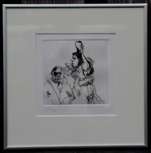 Constant - Ingelijste ets: de feeks (nieuwe lijst!) kopen? Bied vanaf 375!