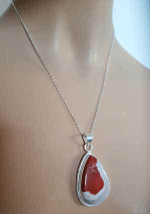 Zilveren ketting 925 met hanger Multicolor Jasper verkocht voor € 20!