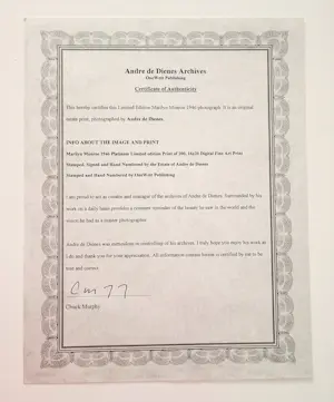 Andre De Dienes - Marilyn Monroe -Tobey Beach,1946/2007 - Auflage von 200 - drucksigniert kopen? Bied vanaf 500!