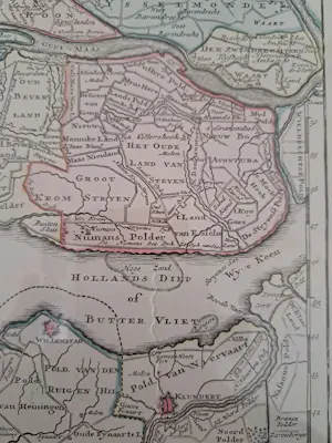Isaac Tirion - Kaart Zuidelijk deel Voorne-Putten en omstreken 1718 kaufen? Bieten Sie von 150!