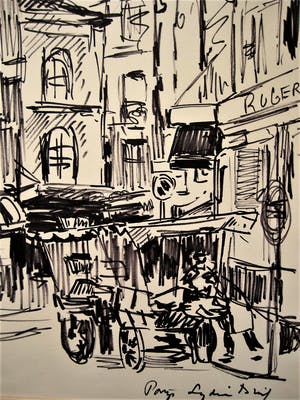 Lydia Duif - Surinaams/Nederlandse Schilderes - ca 1950 - StiftTekening - Parijs - gesigneerd kopen? Bied vanaf 20!