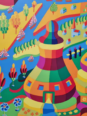 Louis Gans - Fantasielandschap kopen? Bied vanaf 75!