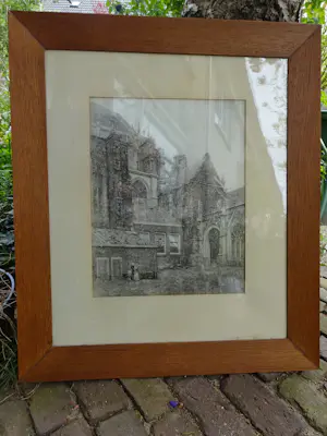 Willem van Leusden - Grote ets Dom van Utrecht met koor, kloostergang en kapellen kopen? Bied vanaf 95!