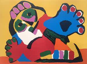 Karel Appel - Handgesigneerde kleurenzeefdruk | 'Chat' | jaren '70 verkocht voor € 975!