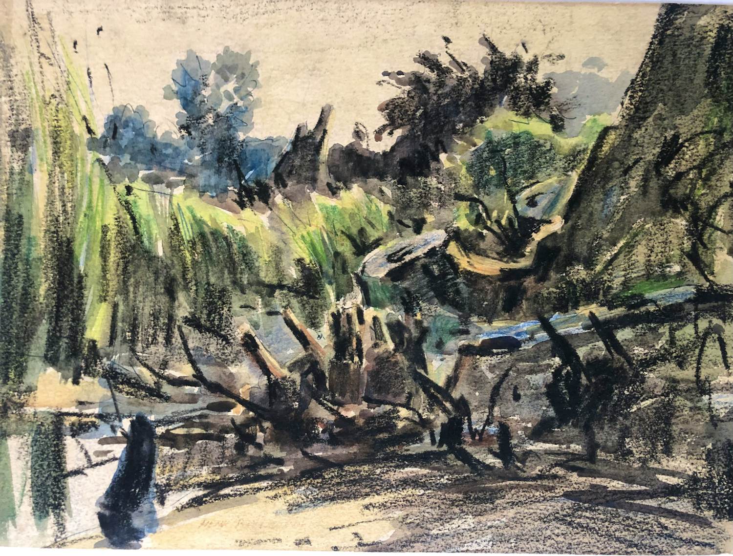 Henk Bellaard - Expressionistisch landschap kopen? Bied vanaf 100!